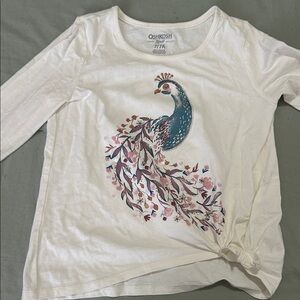 OshKosh B'gosh Cream Peacock Graphic Tee